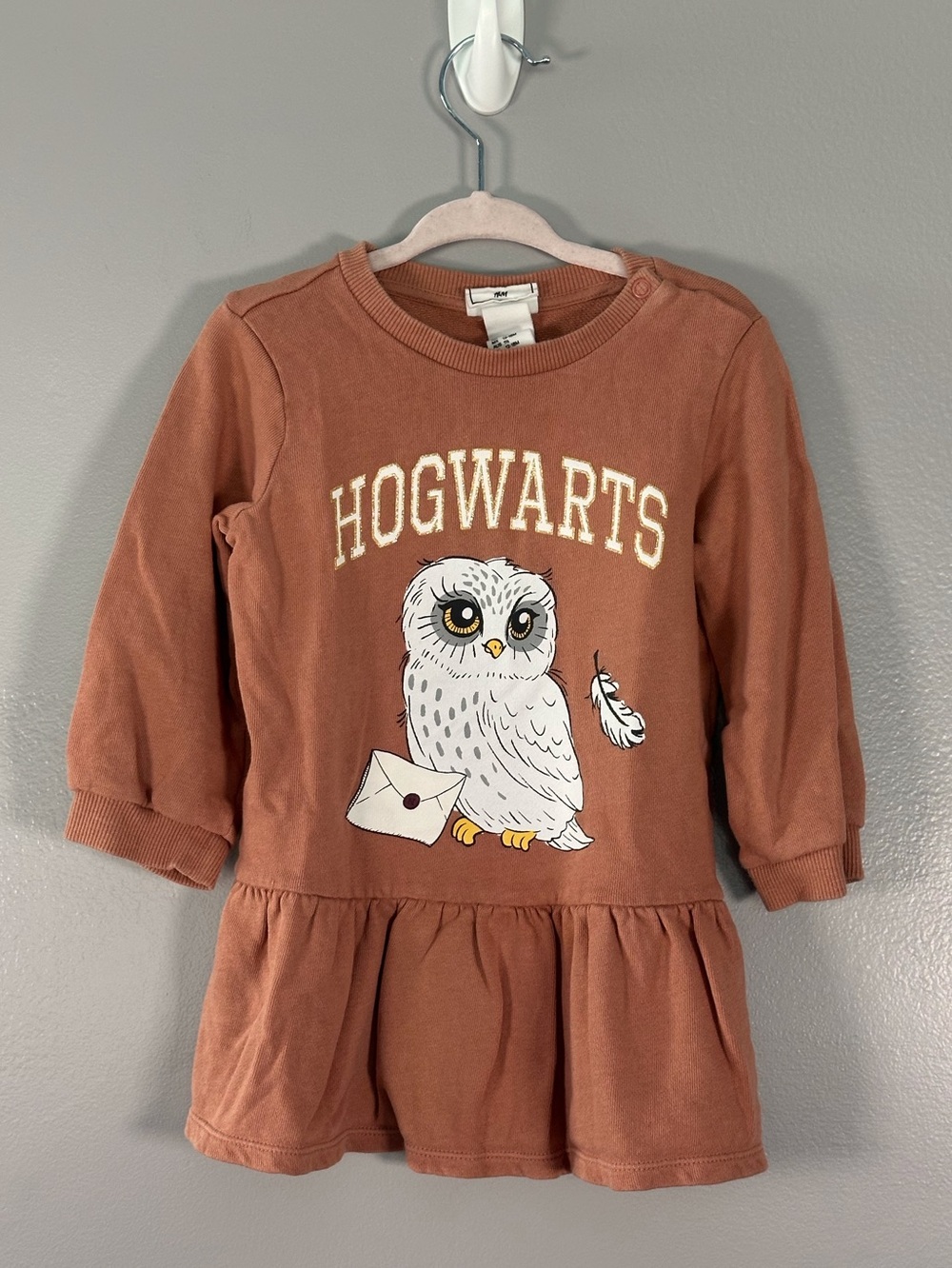 Harry Potter x H&M Hogwarts Sweatshirt Tunic Ruffle Hem size 18 Months